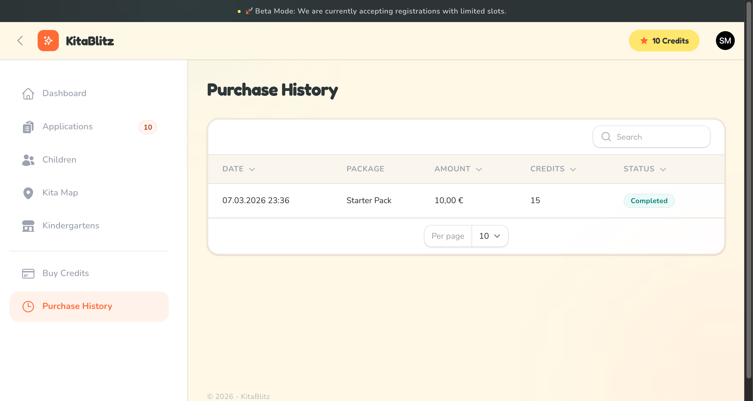 Kaufhistorie mit vergangenen Transaktionen